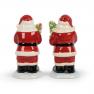 Керамічні Посудини для солі та перцю ручного розпису у вигляді фігурок Санти "Різдвяна казка" Certified International  - фото