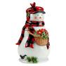 Ємність для зберігання – керамічна статуетка сніговика у кашкеті "Різдвяна Хижка" Certified International  - фото