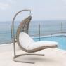 Плетене садове крісло-гойдалка зі штучного ротанга з м'яким матрацом Christine Skyline Design  - фото