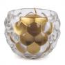 Свічник скляний із опуклим дизайном Domizio Mercury  - фото