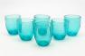 Комплект яскравих блакитних склянок зі скла з бульбашками Bastide, 6 шт.  - фото