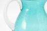 Округлий яскраво-блакитний глечик зі скла з повітряними бульбашками Bastide  - фото
