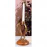 Свічник на дерев'яній основі на одну тонку свічку Capanni  - фото
