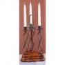 Свічник на три свічки на дерев'яній підставці Capanni  - фото
