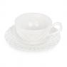 Чашка чайна з блюдцем із плетінням Trame in bianco Palais Royal  - фото