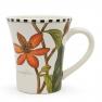 Великі чайні чашки з ботанічним принтом та чорно-білим кантом 4 шт. "Квіткова рапсодія"   - фото