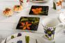 Набір з 4-х чорних тарілок для закусок з флористичним мотивом "Квіткова рапсодія" Certified International  - фото