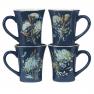 Набір із 4-х високих чайних чашок із кераміки темно-синього кольору "Сині квіти Богемії" Certified International  - фото