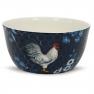 Глибокий салатник із кераміки насиченого синього кольору з малюнком птаха "Півень Індіго" Certified International  - фото