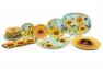 Набір блакитних обідніх тарілок із яскравим квітковим малюнком, 4 шт. "Сонячний сад" Certified International  - фото