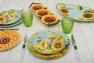 Набір блакитних обідніх тарілок із яскравим квітковим малюнком, 4 шт. "Сонячний сад" Certified International  - фото