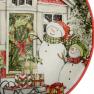 Новорічні супові тарілки з зображенням сніговиків "Різдвяний будиночок" набір 4 шт. Certified International  - фото