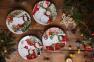 Новорічні маленькі тарілки для десерту "Різдвяний будиночок", набір 4 шт. Certified International  - фото