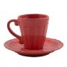 Витончена кавова чашка із блюдцем коралового кольору Dalia Comtesse Milano  - фото