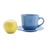 Велика чайна чашка з блюдцем із синьої кераміки Ritmo Comtesse Milano  - фото