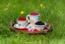 Чайна чашка та блюдце з ексклюзивної кераміки ручної роботи "Шопен" Bizzirri  - фото
