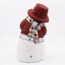 Статуетка з LED-підсвічуванням «Сніговик у червоному капелюсі з мітлою» Villa Grazia  - фото