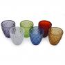 Набір різнокольорових склянок із рельєфним малюнком Toscana Maison, 6 шт  - фото