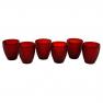 Набір із 6-ти склянок червоного кольору для води та соку Toscana Maison  - фото