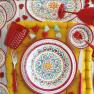 Блюдо кругле з меламінового пластику з яскравим етнічним орнаментом Maya Brandani  - фото