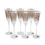 Набір із 6-ти бокалів для шампанського з позолотою Julia Oro Maison  - фото