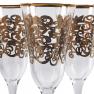 Набір із 6-ти бокалів для шампанського з позолотою Julia Oro Maison  - фото