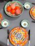 Тарілка десертна з меламіну, що не б'ється, з оранжево-синім орнаментом Medicea Brandani  - фото