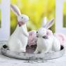Керамічний декор "Білий кролик з квітами" H. B. Kollektion  - фото