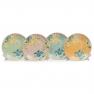 Набір з 4-х різноколірних десертних тарілок із порцеляни Paradise Brandani  - фото