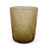 Скляні склянки бурштинового кольору із рельєфним візерунком, набір 6 шт. Montego Maison  - фото