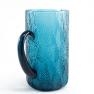 Синій скляний глечик оригінальної форми Montego Maison  - фото