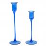 Набір із 2-х скляних свічників синього кольору Amelie Maison  - фото