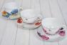 Чашки чайні з блюдцями набір із 3-х шт. Ikebana Maison  - фото