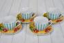 Набір з 4-х порцелянових чайних чашок з блюдцями April Maison  - фото