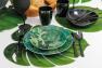 Порцеляновий столовий сервіз з тропічним малюнком Luxury Palms на 6 персон VdE  - фото