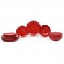 Яскравий столовий сервіз із кераміки червоного кольору для святкового сервування Total Red VdE  - фото