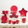 Новорічна чашка із червоної кераміки з рельєфними елементами "Сніжинки" Bordallo  - фото