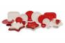 Новорічна керамічна піала червоного кольору з рельєфним візерунком "Сніжинки" Bordallo  - фото