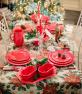 Обідня червона тарілка із новорічним рельєфним візерунком "Зима" Bordallo  - фото