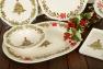 Новорічна супова тарілка білого кольору з об'ємним декором із вінка та ялинки "Різдво" Bordallo  - фото