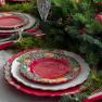 Блюдо червоне з хвилястим краєм "Різдвяна гірлянда" Bordallo  - фото
