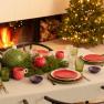 Тарілка обідня кругла "Новорічне диво" бежевого кольору Bordallo  - фото