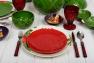 Червона десертна тарілка у формі ялинкової іграшки "Новорічне диво" Bordallo  - фото