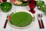 Зелена десертна тарілка у формі ялинкової іграшки "Новорічне диво" Bordallo  - фото