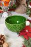 Глибока керамічна піала "Новорічне диво" зеленого кольору Bordallo  - фото