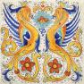 Декоративна тарілка ручної роботи із зображенням двох драконів L´Antica Deruta  - фото