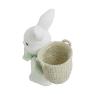 Пасхальна біла статуетка "Кролик з плетеним кошиком" H. B. Kollektion  - фото
