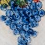 Салатна тарілка із кераміки ручної роботи з барвистим малюнком "Виноград" Bizzirri  - фото