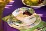 Салатна тарілка із кераміки ручної роботи з барвистим малюнком "Виноград" Bizzirri  - фото