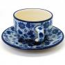 Маленька чашка для чаю з блюдцем "Стрекоза" Кераміка Артистична  - фото